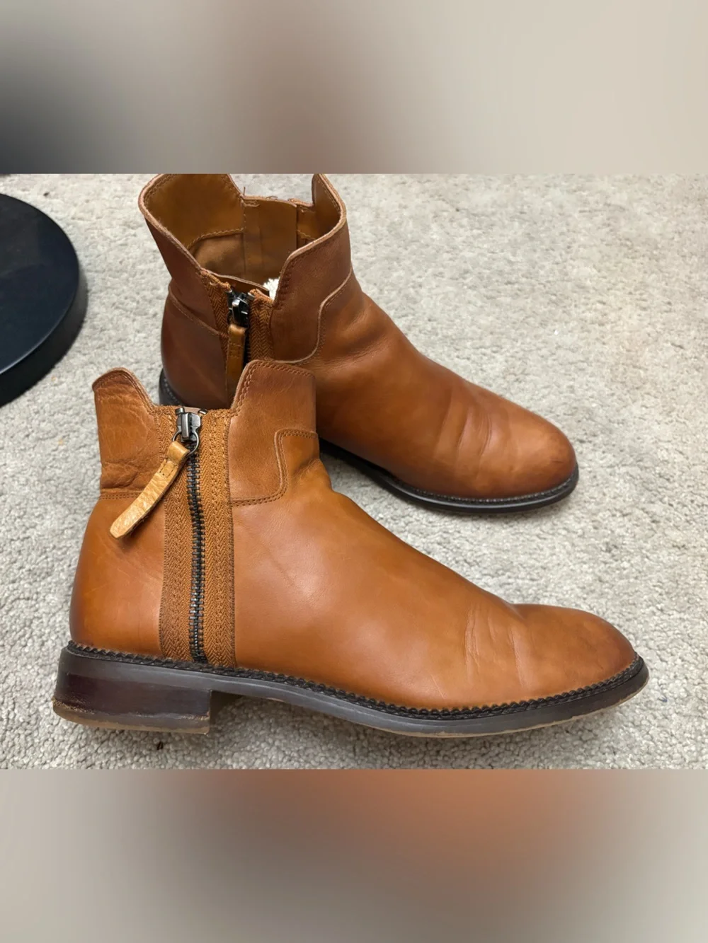 Franco Sarto Men's Cognac Leather Ankle Boots